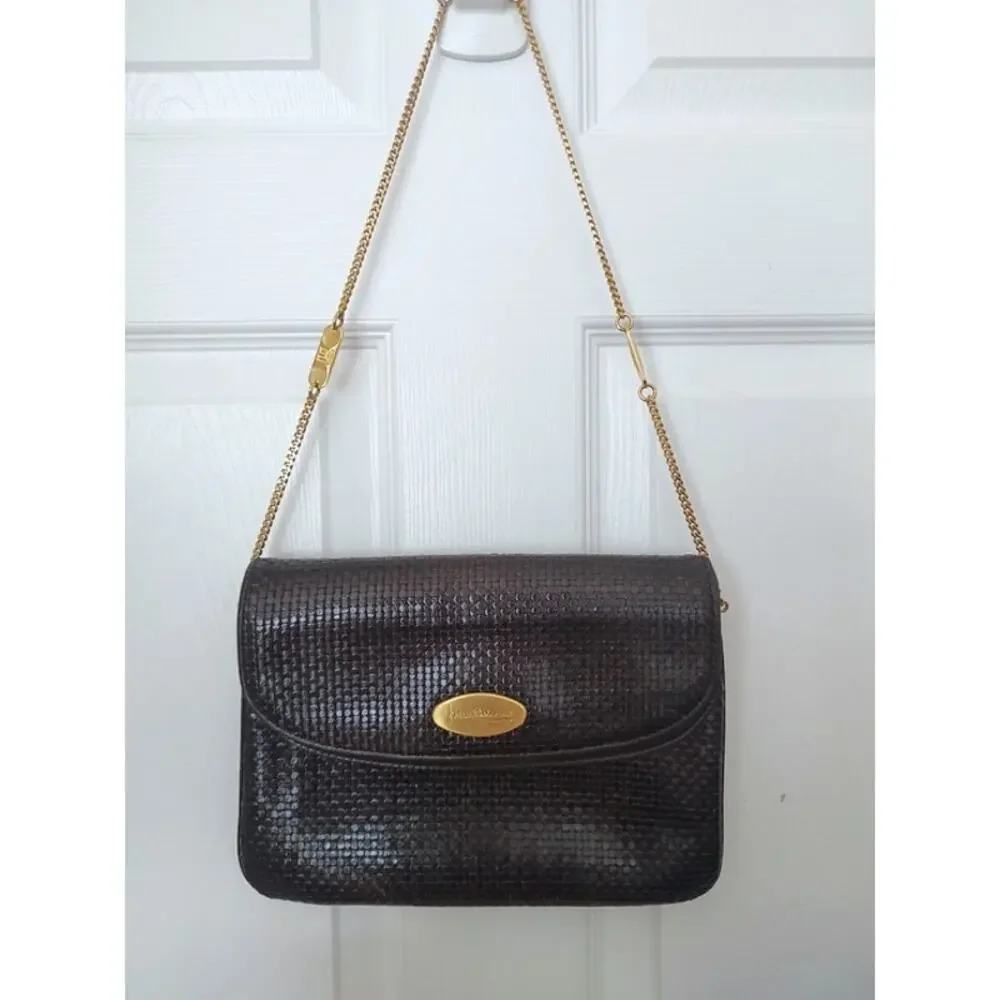 Balmain vintage 70s 80s woven leather chain strap EUC